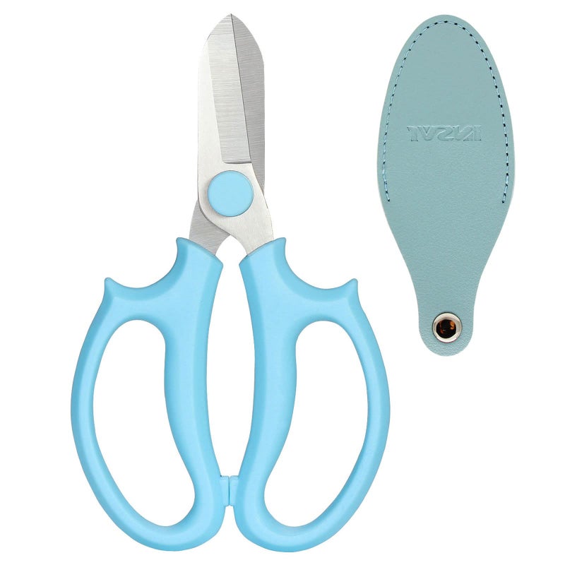 Jasni Garden Pruning Shears Scissors with Comfort Grip Handle, Premium Steel Professional Floral Scissors, Perfect for Arranging Flowers, Pruning, Trimming Plants, Gardening Tool (Blue) - Image 1